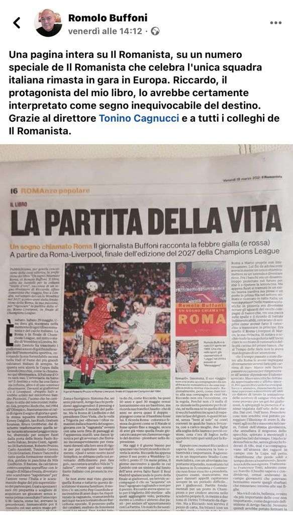 Il Romanista Un sogno chiamato Roma
