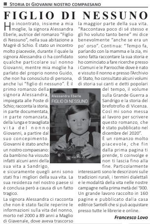ALESSANDRA EBERLE SU "SANDRIGO 30"